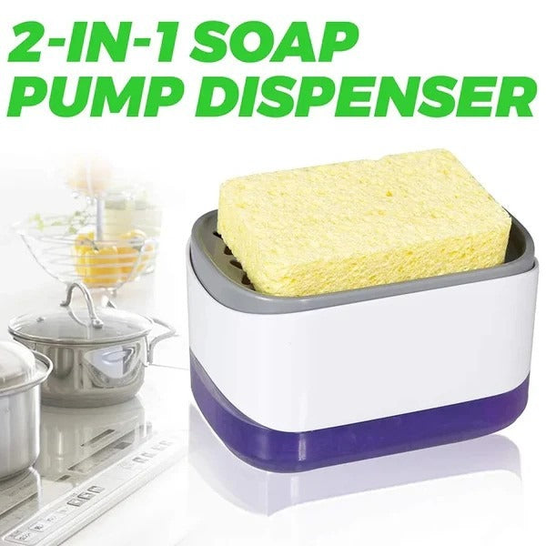 New Soap Pump Dispenser with Sponge | 2-in-1 Kitchen Dishwashing Liquid Dispenser
