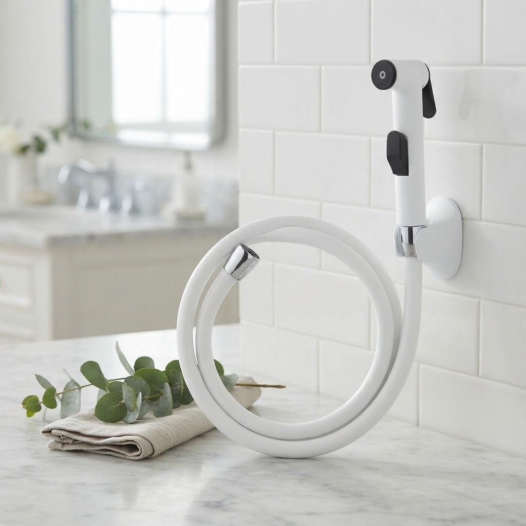 White Plastic Bidet Shower Set 